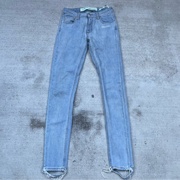 Off-White Light Blue High Rise Women Jeans